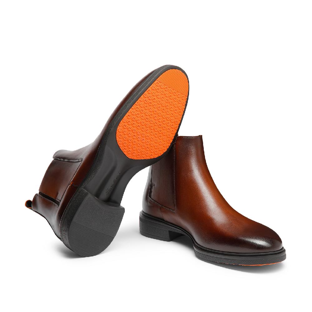 Santoni Stivaletto Easy Da Uomo In Pelle Testa Di Moro