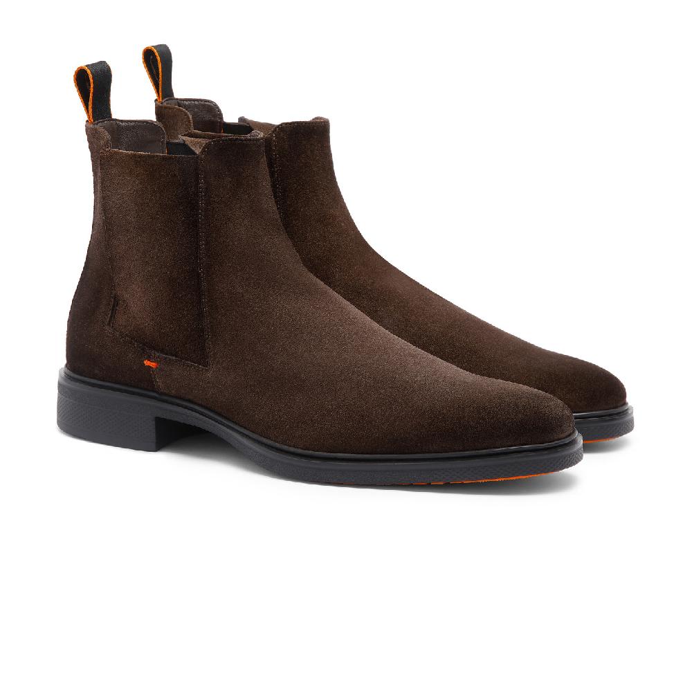 Santoni Stivaletto Easy Da Uomo In Suede Testa Di Moro
