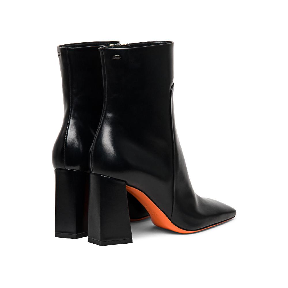 Santoni Stivaletto Tacco Alto Da Donna In Pelle Anticata Nera