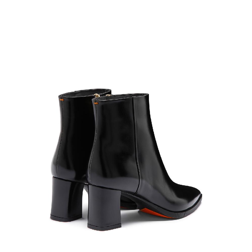 Santoni Stivaletto Tacco Medio Da Donna In Pelle Nera