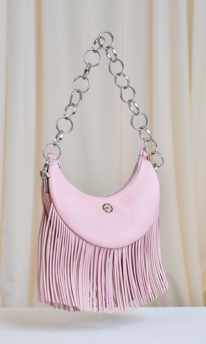 Sara Battaglia Banana Shoulder Bag Fringed