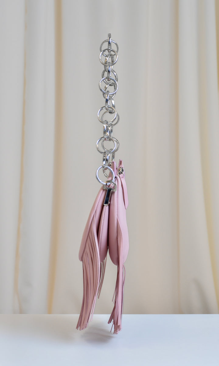 Sara Battaglia Banana Shoulder Bag Fringed