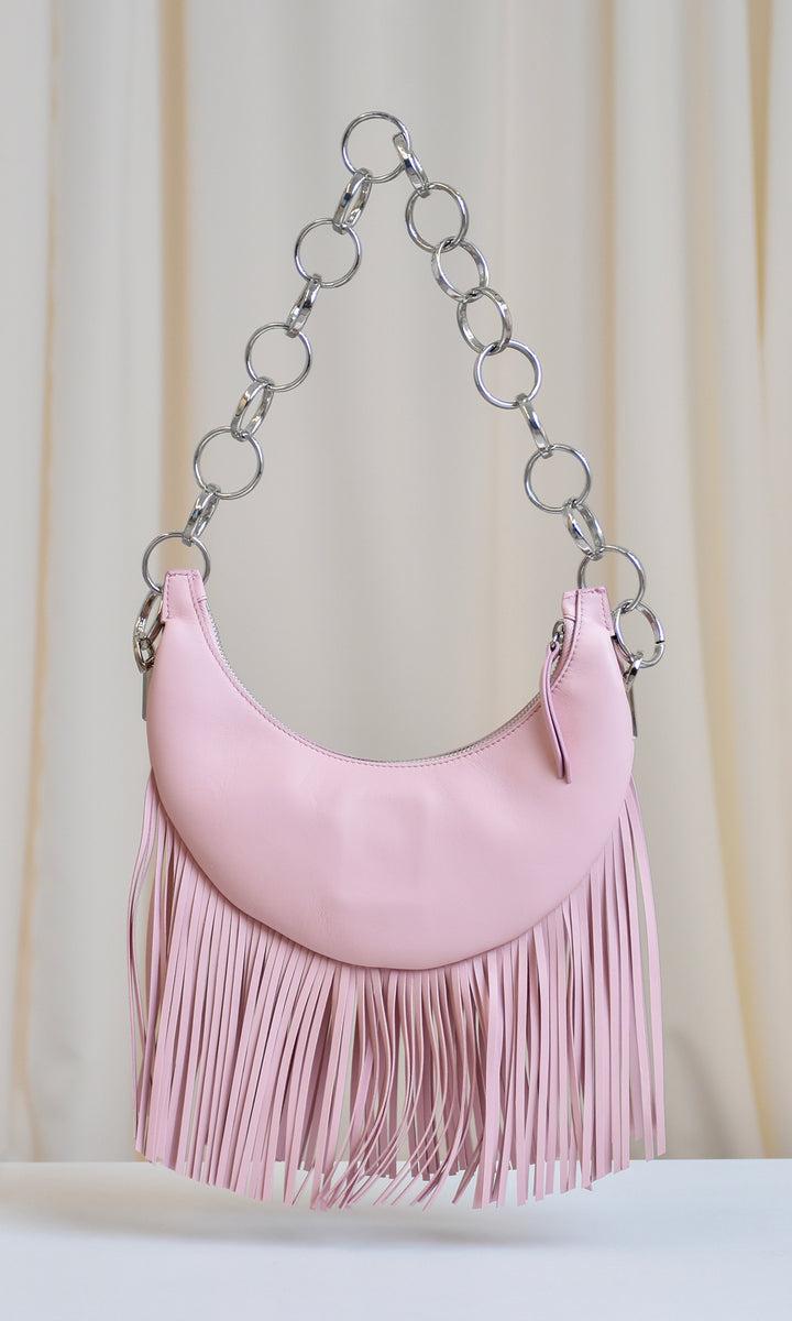 Sara Battaglia Banana Shoulder Bag Fringed