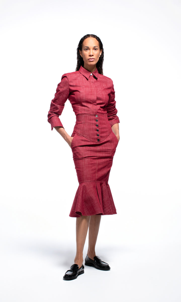 Sara Battaglia Denim Shirt