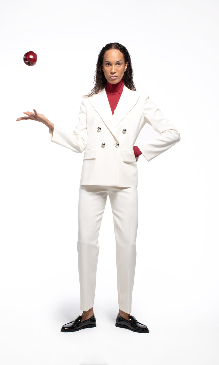 Sara Battaglia High Waist Cigarette Pants