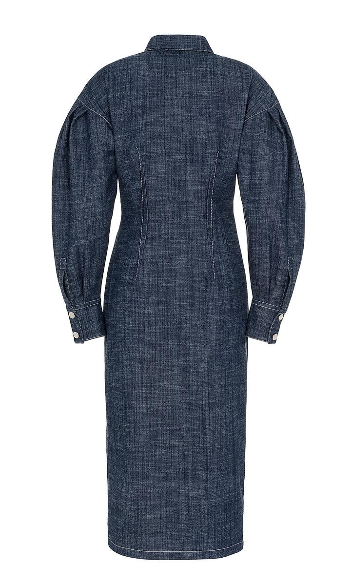 Sara Battaglia Longuette Denim Dress