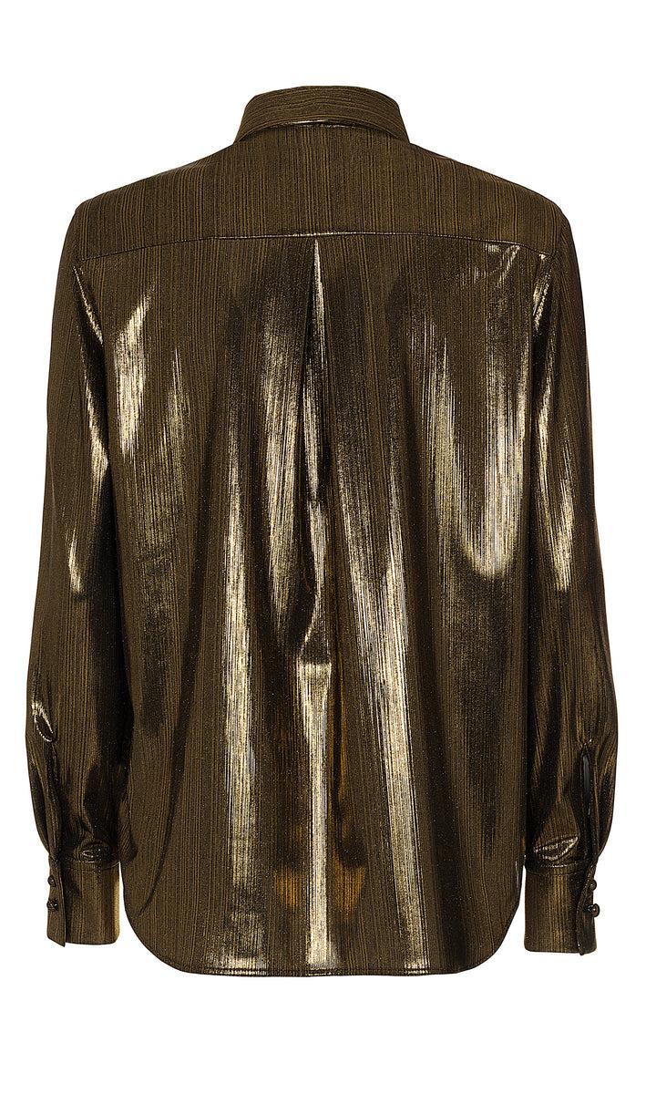 Sara Battaglia Lurex Bow Shirt