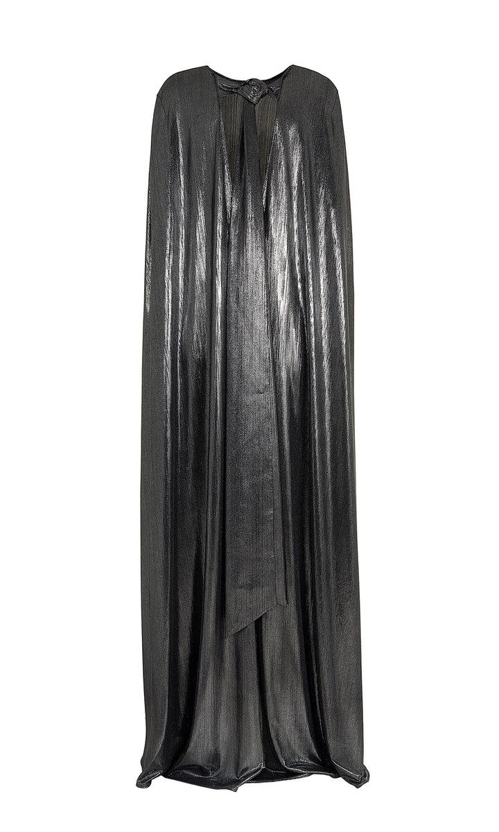 Sara Battaglia Lurex Cape Dress