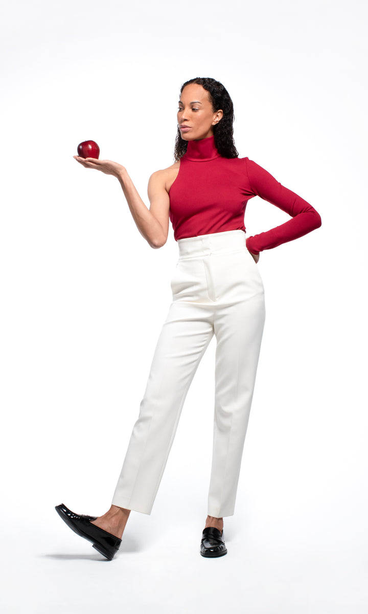 Sara Battaglia One Shoulder Jersey Top