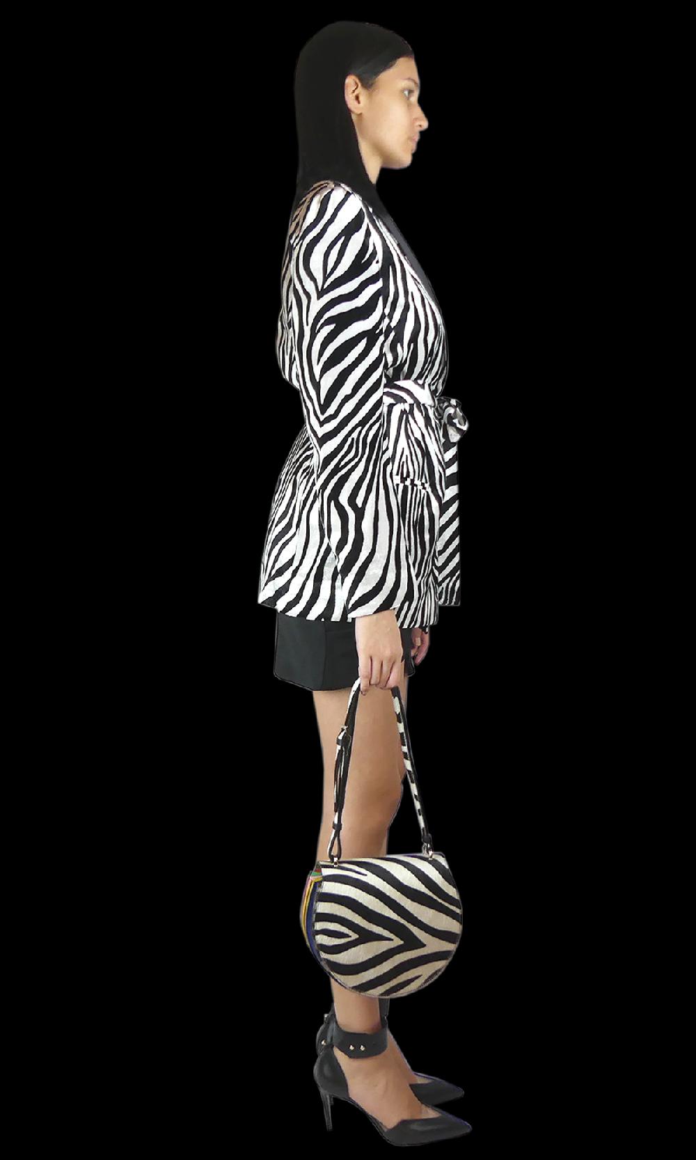 Sara Battaglia White Zebra Jacket