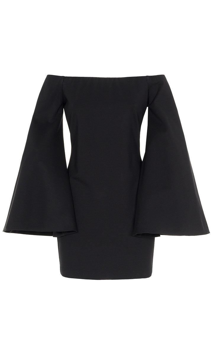 Sara Battaglia Wide Sleeves Jersey Mini Dress