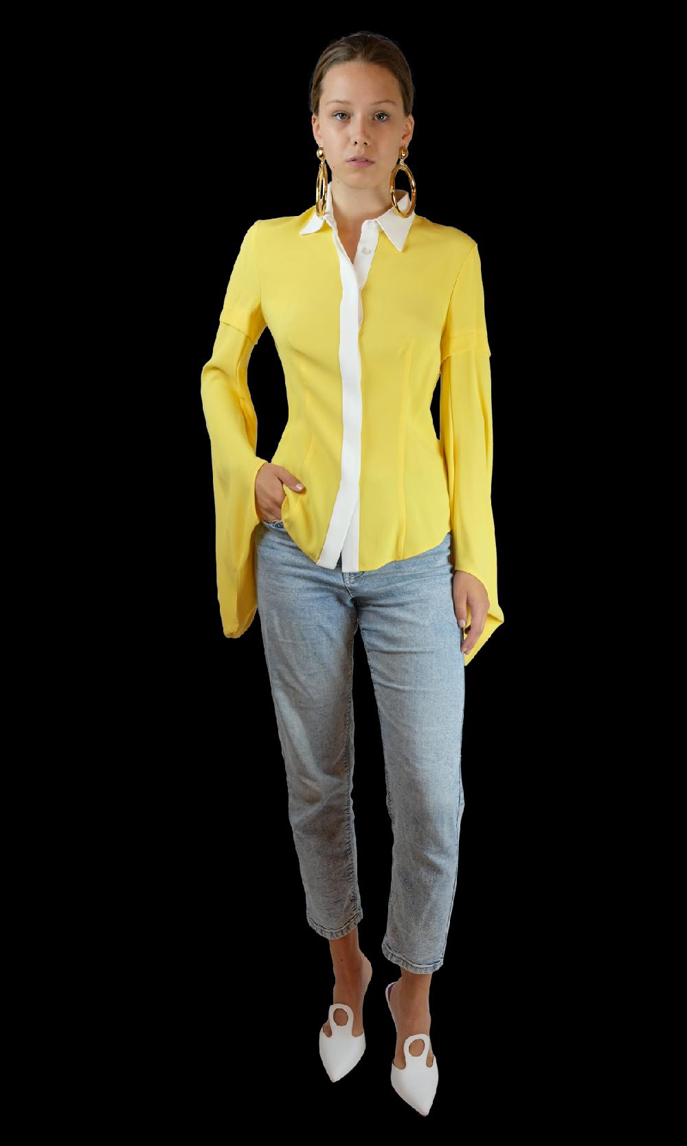 Sara Battaglia Yellow Shirt