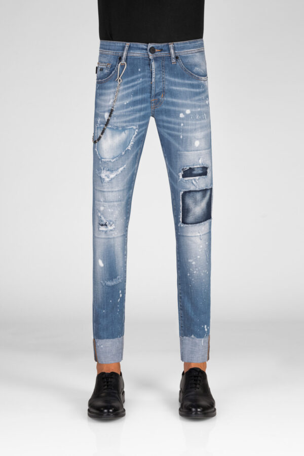 Sartoria Tramarossa JEANS 1980 SLIM IN DENIM STRETCH BLU MEDIO