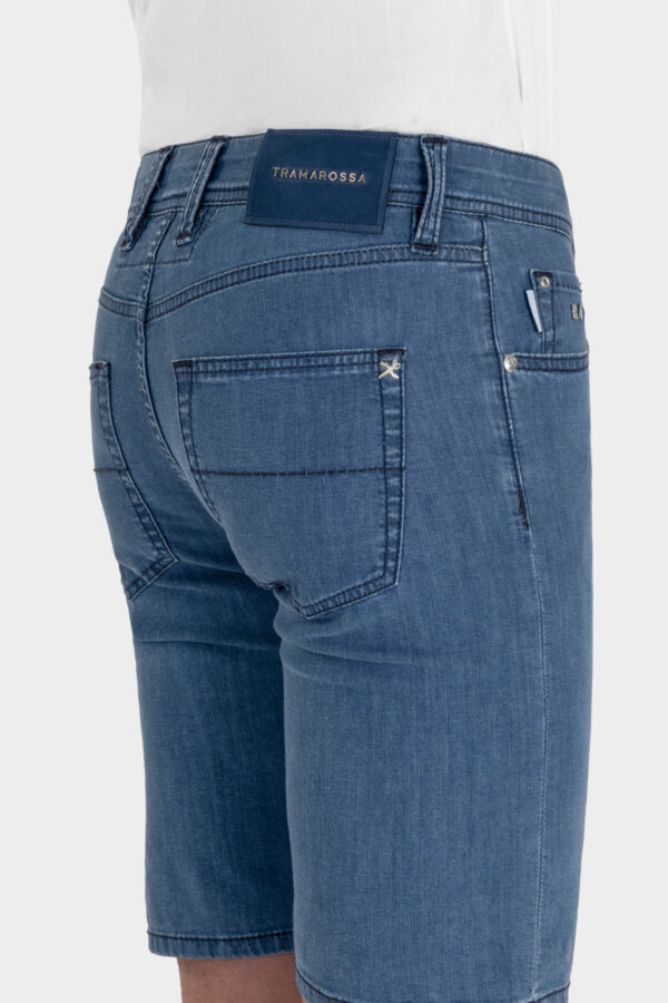 Sartoria Tramarossa JEANS ASCANIO CORTO IN DENIM SUPER LEGGERO BLU MEDIO