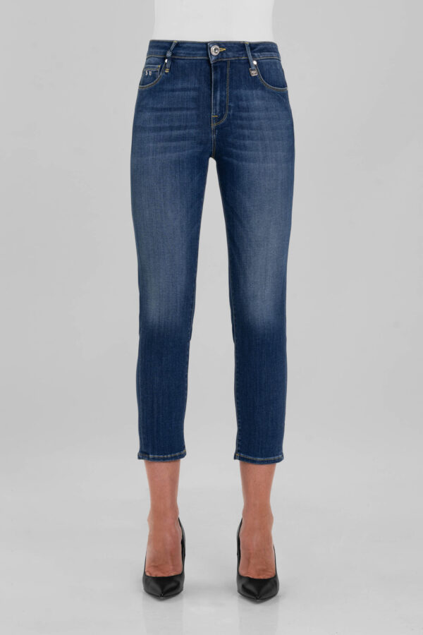 Sartoria Tramarossa JEANS BIANCA CAPRI SKINNY IN DENIM STRETCH BLU MEDIO