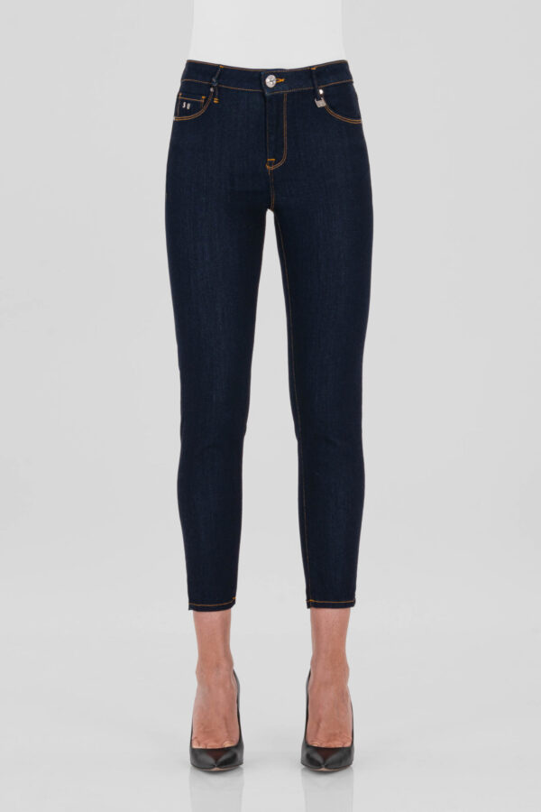Sartoria Tramarossa JEANS BIANCA CAPRI SKINNY IN DENIM STRETCH BLU SCURO