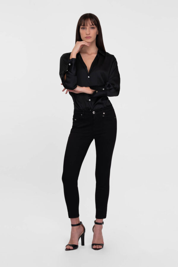 Sartoria Tramarossa JEANS BIANCA CAPRI SKINNY IN DENIM STRETCH NERO