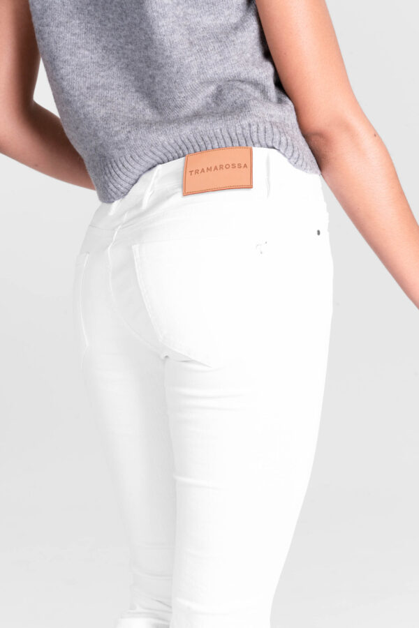 Sartoria Tramarossa JEANS BIANCA FLARE CUT FLARE IN GABARDINA DI COTONE STRETCH BIANCO