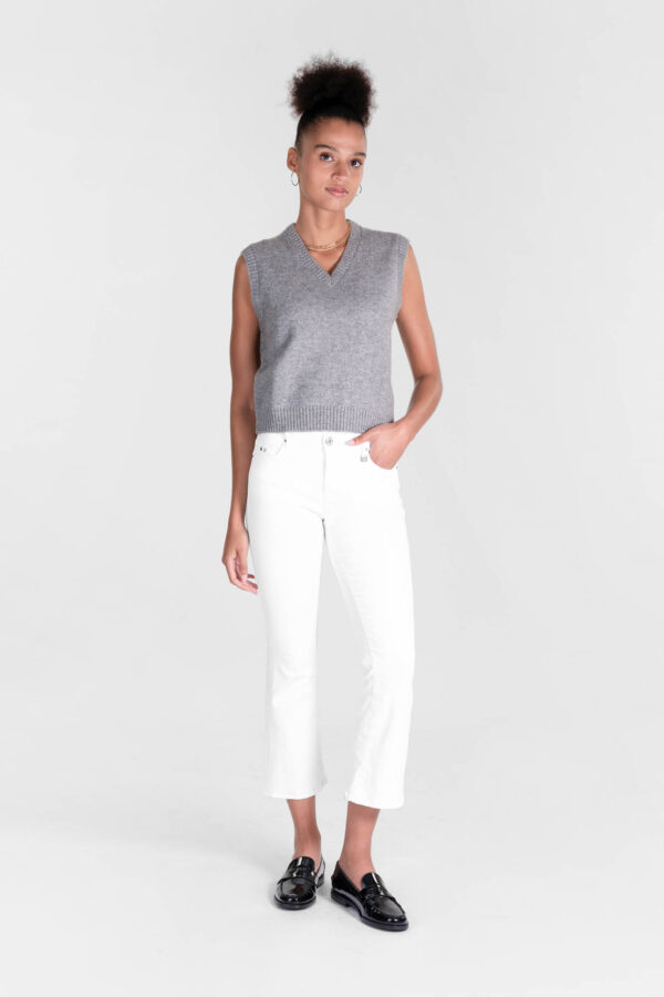 Sartoria Tramarossa JEANS BIANCA FLARE CUT FLARE IN GABARDINA DI COTONE STRETCH BIANCO