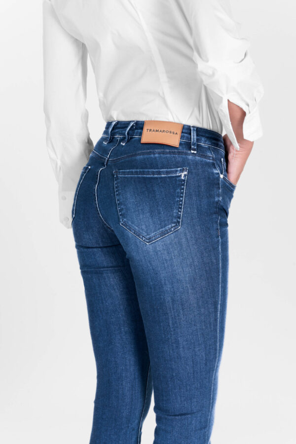 Sartoria Tramarossa JEANS BIANCA SLIM SKINNY IN DENIM STRETCH BLU MEDIO