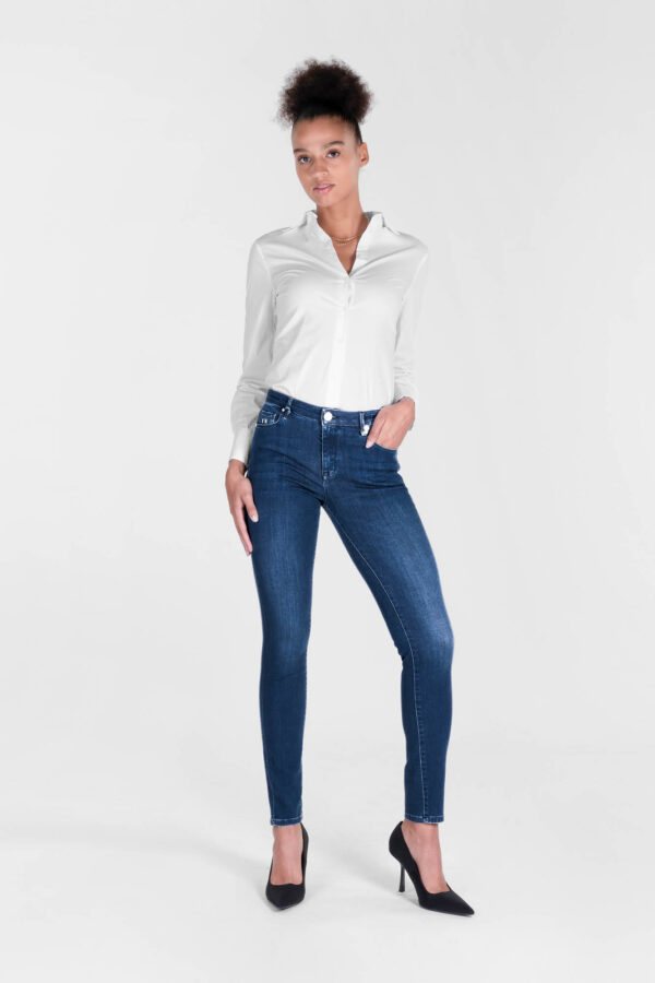 Sartoria Tramarossa JEANS BIANCA SLIM SKINNY IN DENIM STRETCH BLU MEDIO