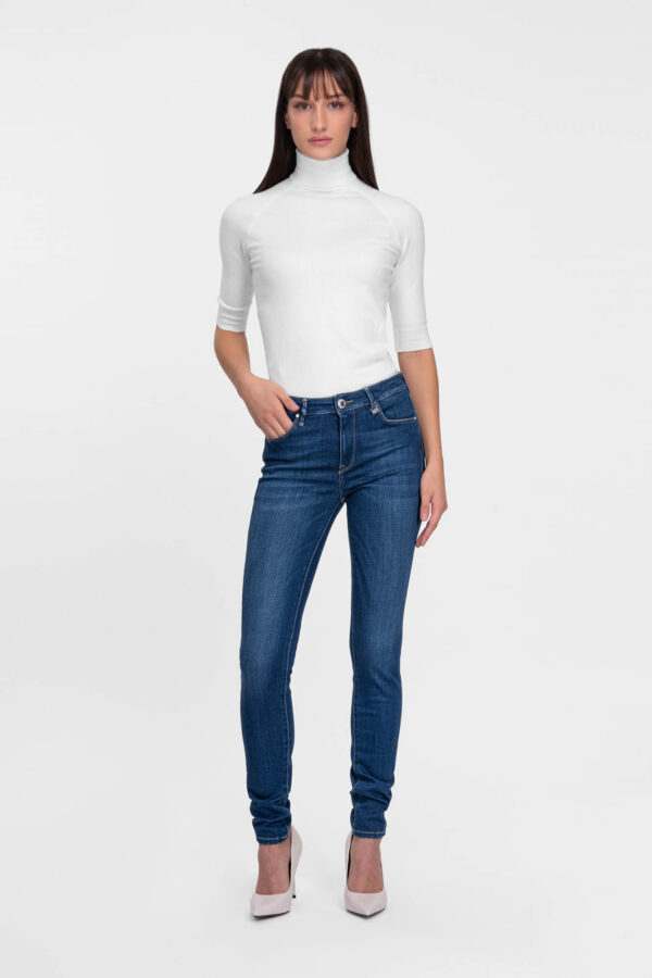 Sartoria Tramarossa JEANS BIANCA SLIM SKINNY IN DENIM STRETCH BLU MEDIO
