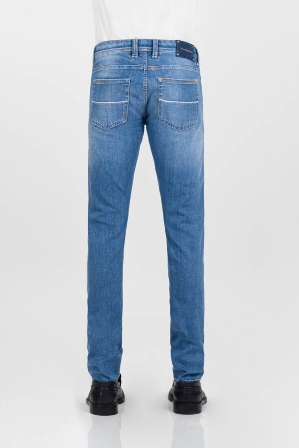 Sartoria Tramarossa JEANS LEONARDO BUTTONS REGULAR BLUE GOLD IN DENIM BLU MEDIO