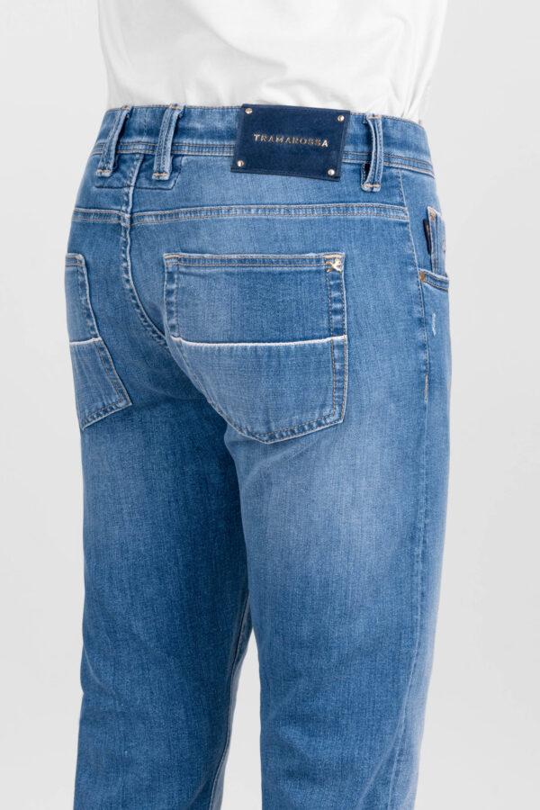 Sartoria Tramarossa JEANS LEONARDO BUTTONS REGULAR BLUE GOLD IN DENIM BLU MEDIO