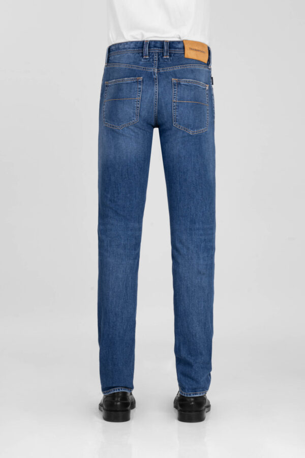 Sartoria Tramarossa JEANS LEONARDO BUTTONS REGULAR IN DENIM BLU MEDIO
