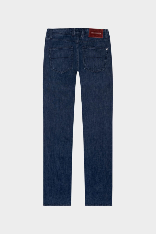 Sartoria Tramarossa JEANS LEONARDO BUTTONS REGULAR IN DENIM BLU MEDIO