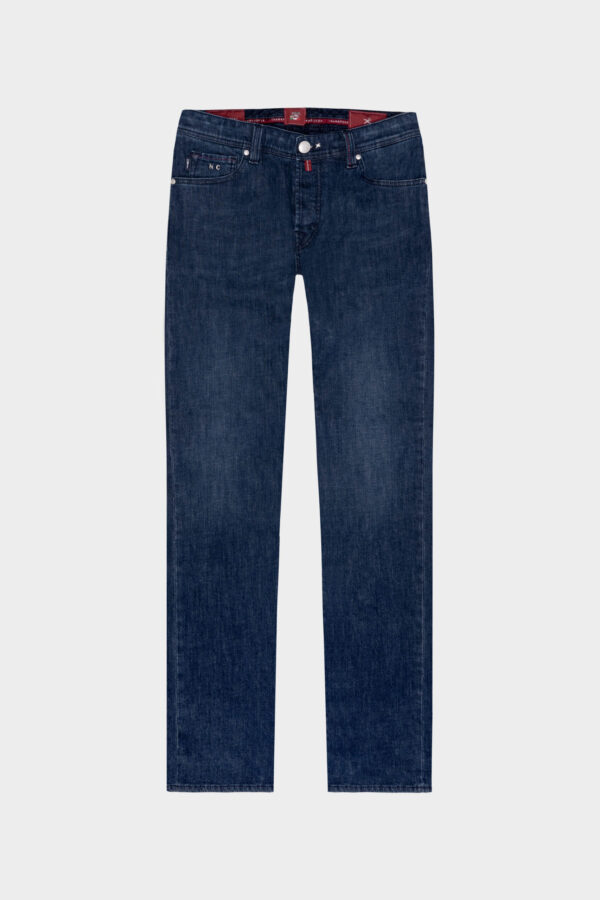 Sartoria Tramarossa JEANS LEONARDO BUTTONS REGULAR IN DENIM BLU MEDIO