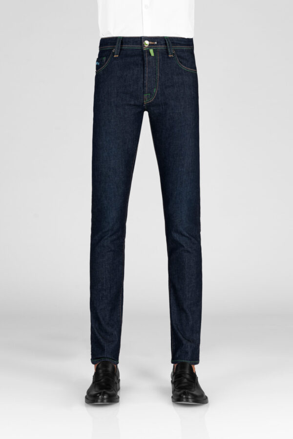 Sartoria Tramarossa JEANS LEONARDO BUTTONS REGULAR IN DENIM BLU SCURO