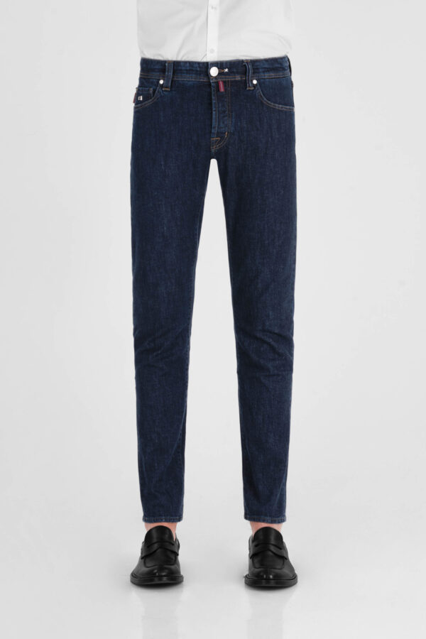 Sartoria Tramarossa JEANS LEONARDO BUTTONS REGULAR IN DENIM BLU SCURO