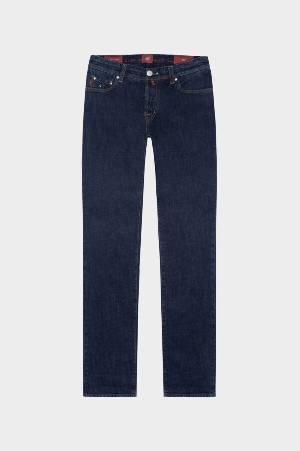 Sartoria Tramarossa JEANS LEONARDO BUTTONS REGULAR IN DENIM BLU SCURO