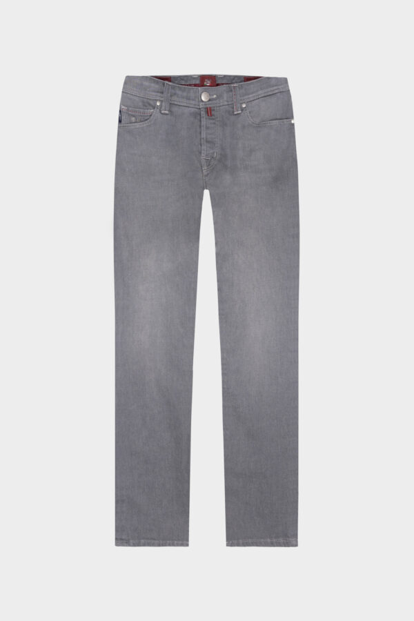 Sartoria Tramarossa JEANS LEONARDO BUTTONS REGULAR IN DENIM GRIGIO