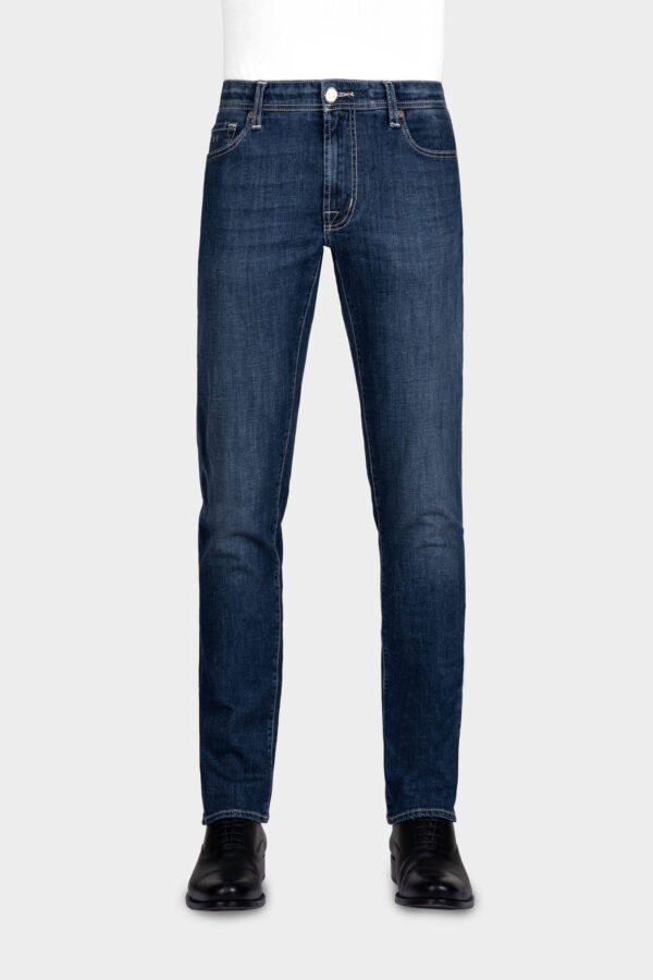 Sartoria Tramarossa JEANS LEONARDO ZIP REGULAR IN DENIM BLU SCURO