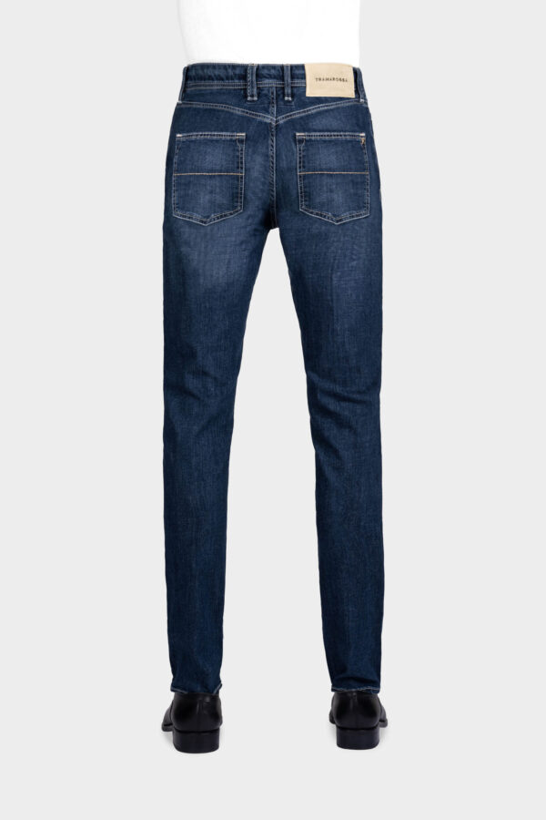 Sartoria Tramarossa JEANS LEONARDO ZIP REGULAR IN DENIM BLU SCURO