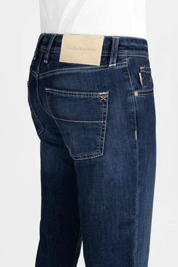 Sartoria Tramarossa JEANS LEONARDO ZIP REGULAR IN DENIM BLU SCURO