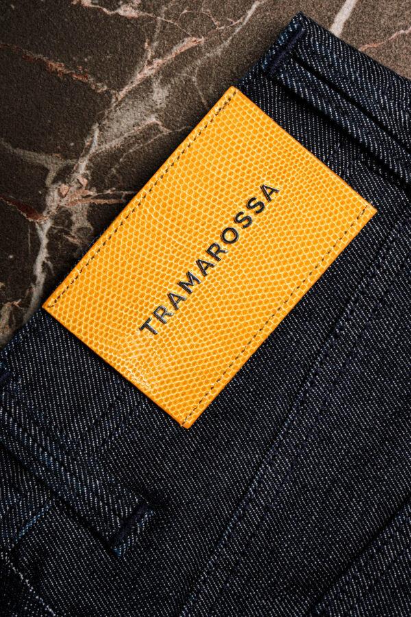 Sartoria Tramarossa JEANS LEONARDO ZIP REGULAR IN DENIM LIZARD MADREPERLA BLU SCURO