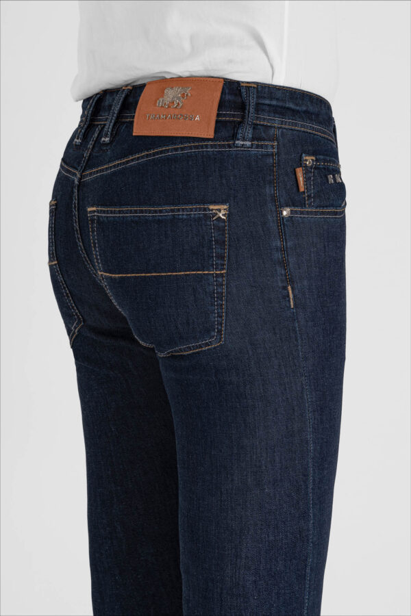 Sartoria Tramarossa JEANS LEONARDO ZIP REGULAR IN DENIM SETA BLU MEDIO