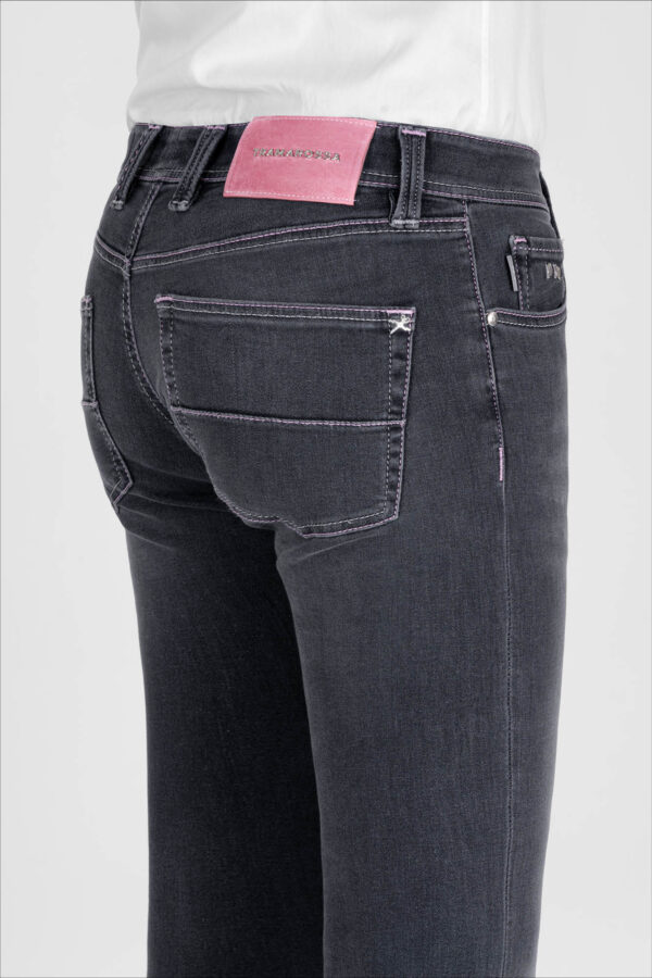 Sartoria Tramarossa JEANS LEONARDO ZIP SS SLIM IN DENIM STRETCH GRIGIO