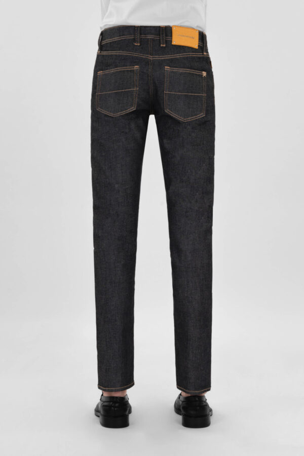 Sartoria Tramarossa JEANS LEONARDO ZIP SS SLIM IN DENIM STRETCH LIZARD MADREPERLA BLU SCURO