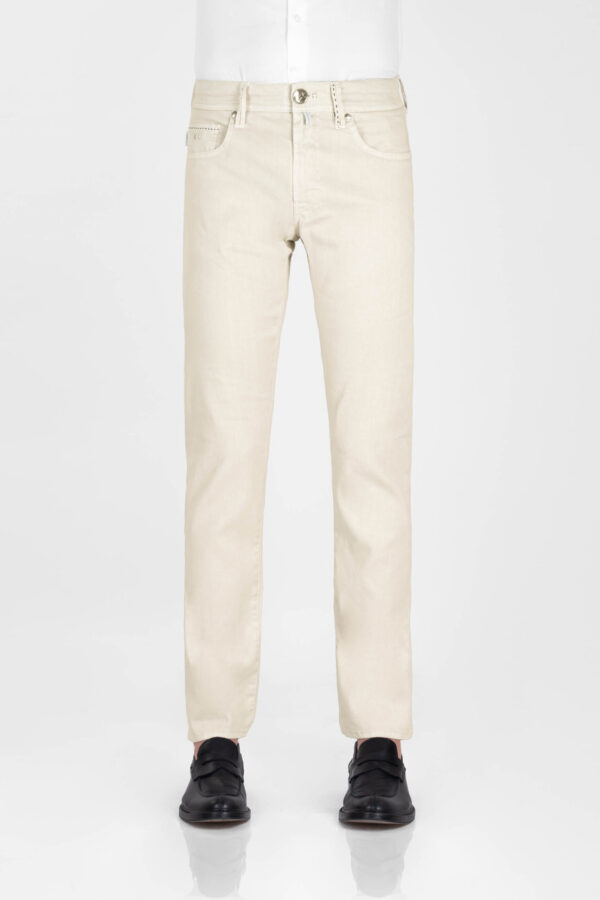 Sartoria Tramarossa JEANS MICHELANGELO REGULAR IN DENIM LINO BEIGE