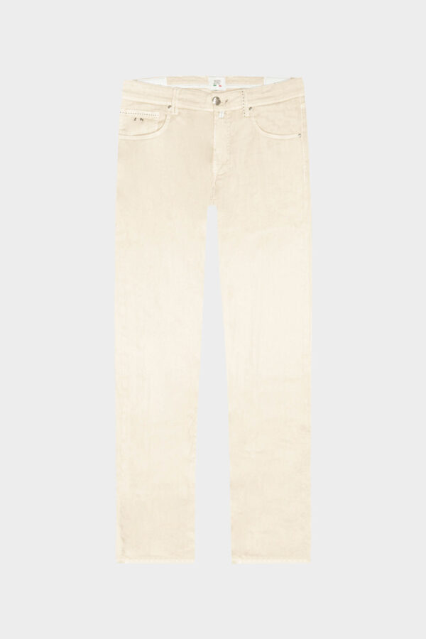 Sartoria Tramarossa JEANS MICHELANGELO REGULAR IN DENIM LINO BEIGE