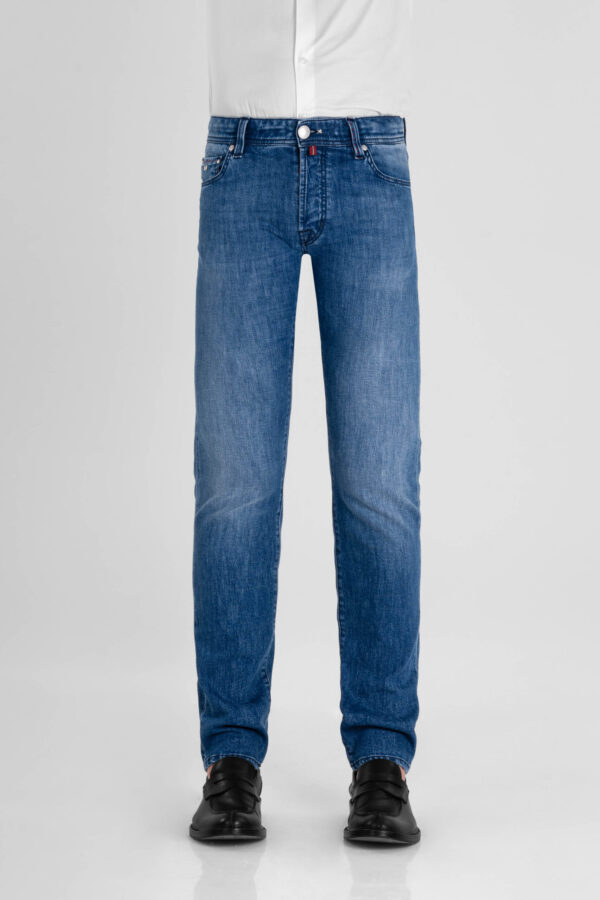 Sartoria Tramarossa JEANS MICHELANGELO ZIP REGULAR IN DENIM BLU MEDIO