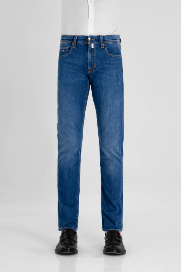 Sartoria Tramarossa JEANS MICHELANGELO ZIP REGULAR IN DENIM LEGGERO BLU MEDIO