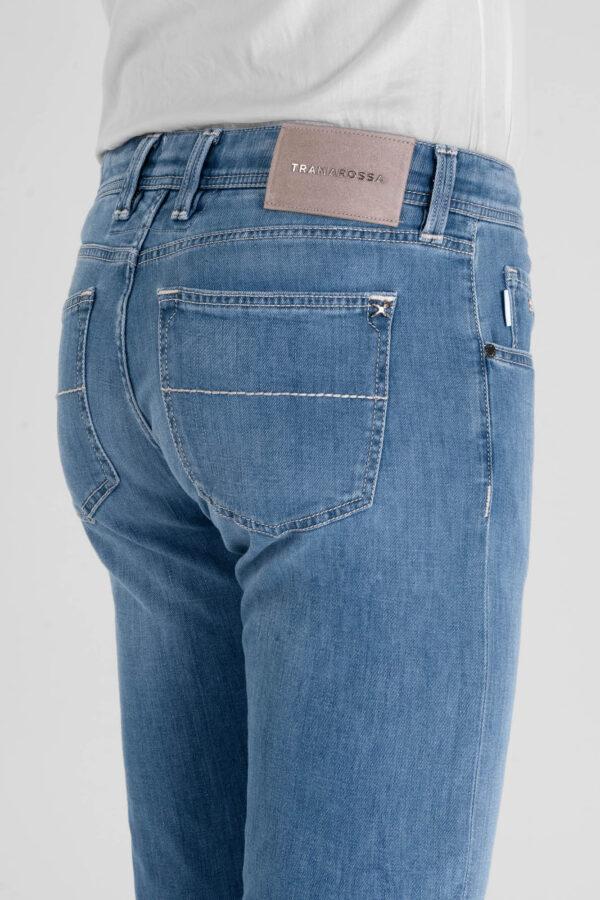 Sartoria Tramarossa JEANS MICHELANGELO ZIP REGULAR IN DENIM LEGGERO BLU CHIARO