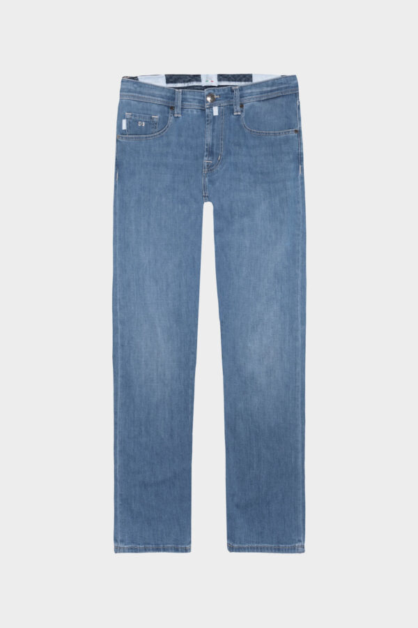 Sartoria Tramarossa JEANS MICHELANGELO ZIP REGULAR IN DENIM LEGGERO BLU CHIARO