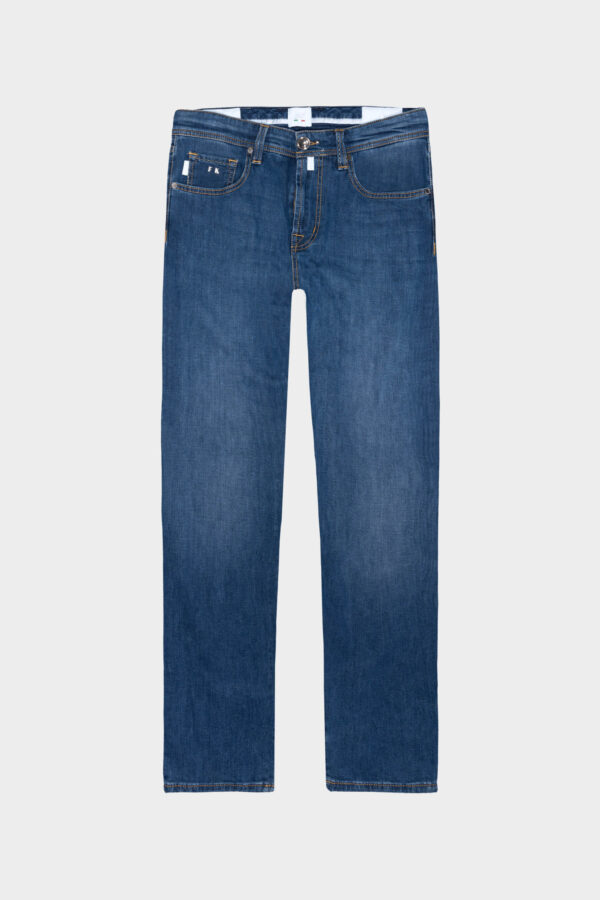 Sartoria Tramarossa JEANS MICHELANGELO ZIP REGULAR IN DENIM LEGGERO BLU MEDIO