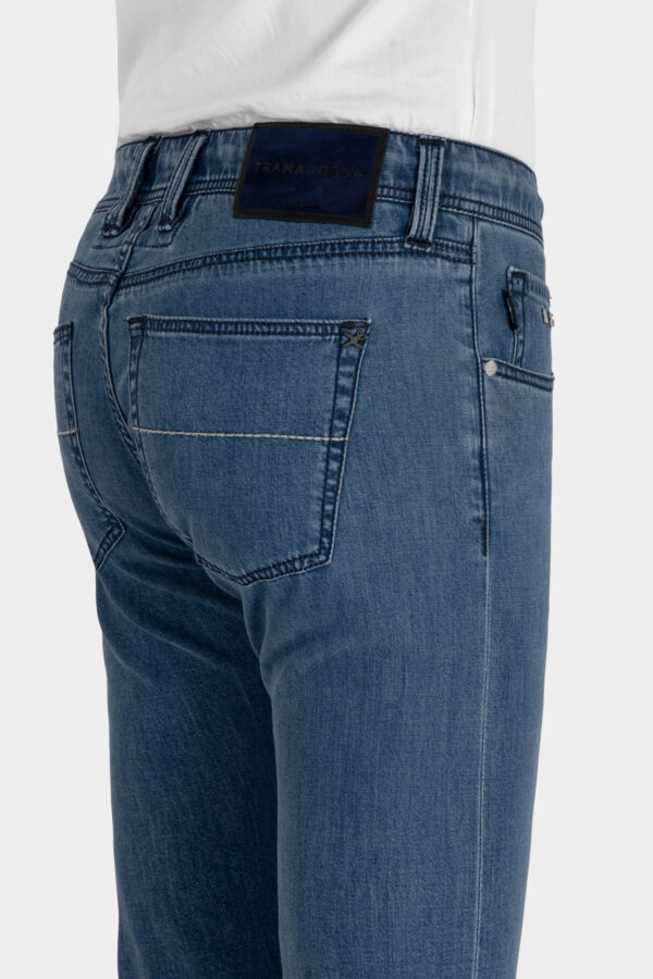 Sartoria Tramarossa JEANS MICHELANGELO ZIP REGULAR IN DENIM SETA BLU MEDIO